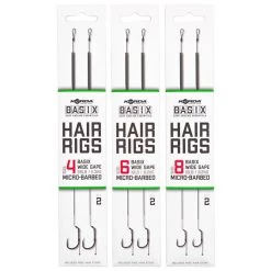 Discount ๐ Korda Basix Ready Tied Hair Rigs Wide Gape ๐